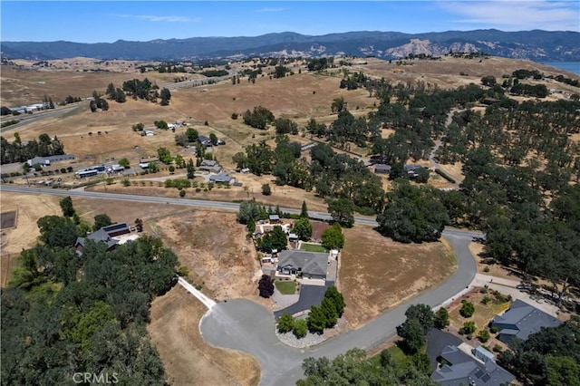 drone / aerial view with a mountain view