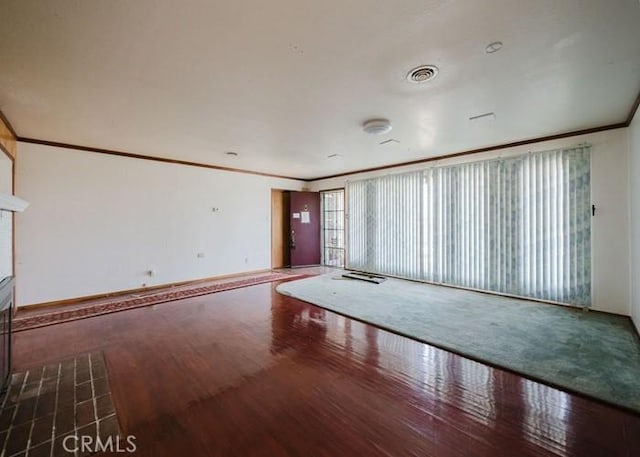 2116 Rancho Rd, El Sobrante, CA 94803 - unfurnished living room with wood finished floors and ornamental molding