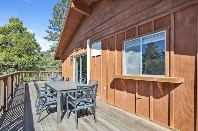 24950 Roble Dr, Idyllwild, CA 92549 - wooden deck featuring outdoor dining area