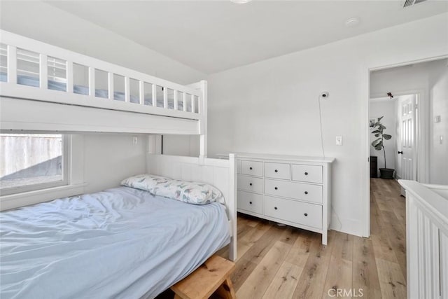 bedroom featuring light wood-type flooring