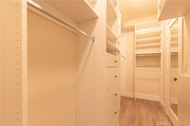 spacious closet with light wood-style floors
