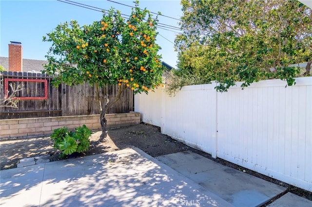 view of patio with a fenced backyard