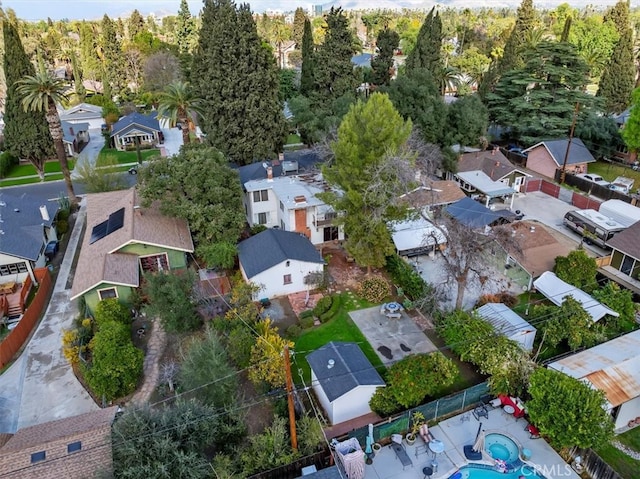 aerial view featuring a residential view