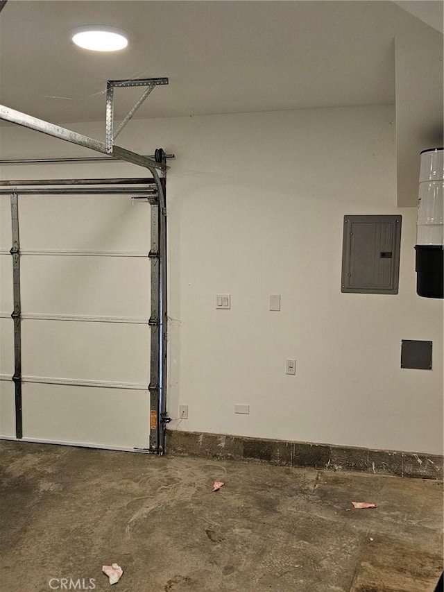 garage with electric panel