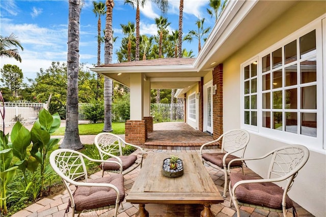 view of patio with fence