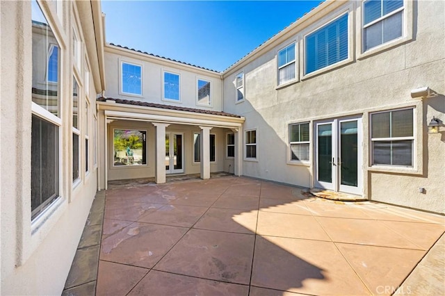 view of patio featuring french doors