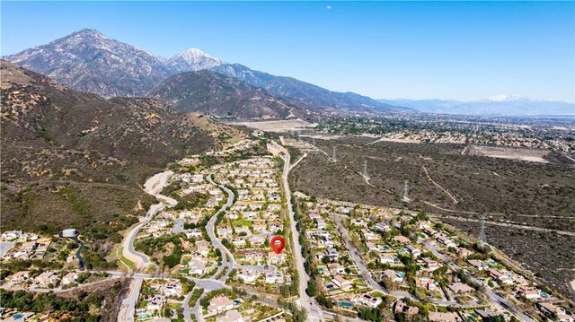 aerial view with a mountain view