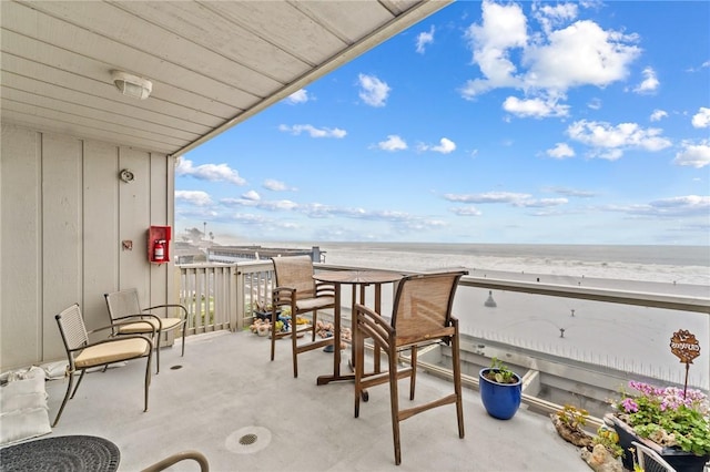 balcony with a water view