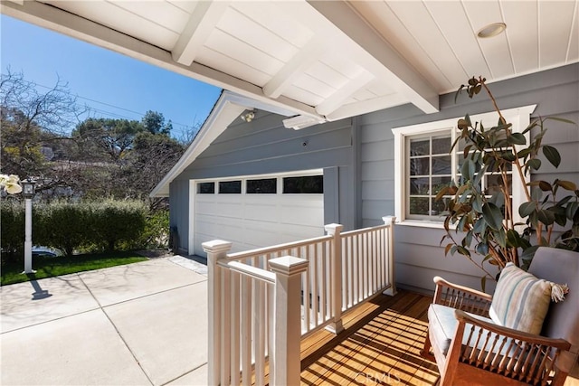 garage featuring driveway