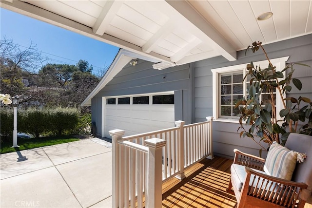 garage featuring driveway
