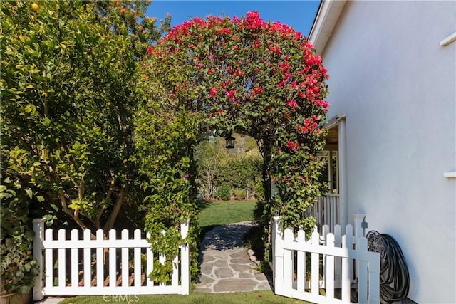 view of yard with fence