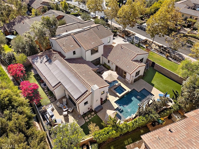 aerial view with a residential view