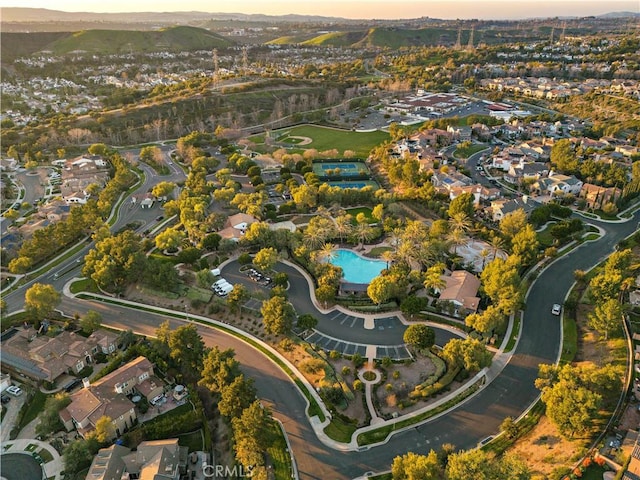 bird's eye view featuring a residential view