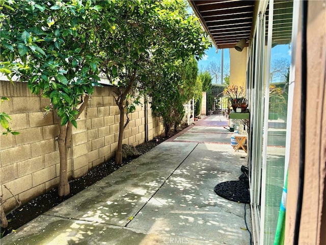view of patio with a fenced backyard