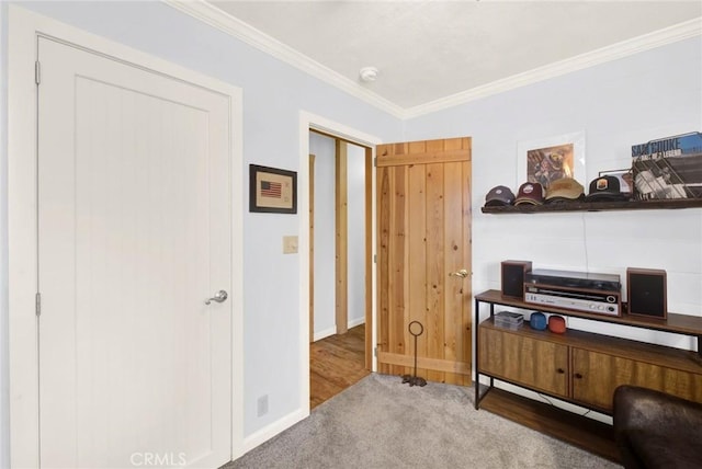 24891 Tehama Vina, Los Molinos, CA 96055 - office space featuring baseboards, carpet flooring, and crown molding