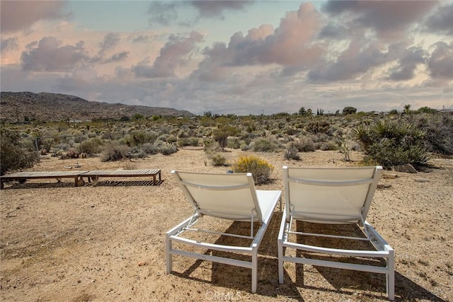 7716 Sunset Rd, Joshua Tree, CA 92252 - view of yard with view of desert and a mountain view