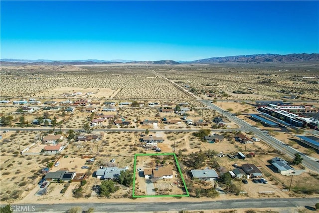 bird's eye view with a rural view, a desert view, and a mountain view