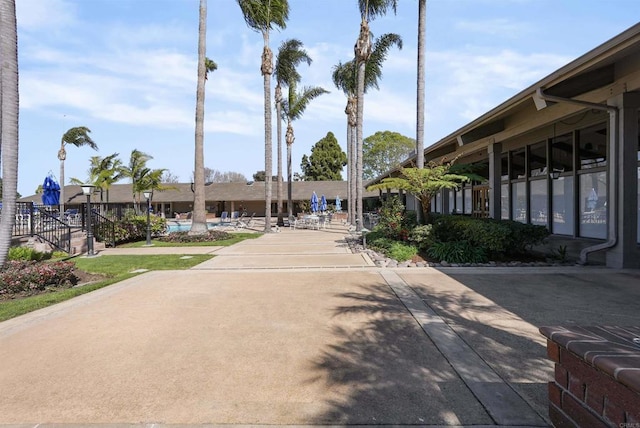 view of property's community with a swimming pool