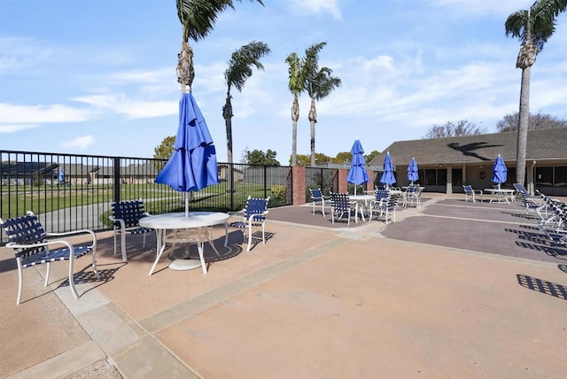 view of patio with fence