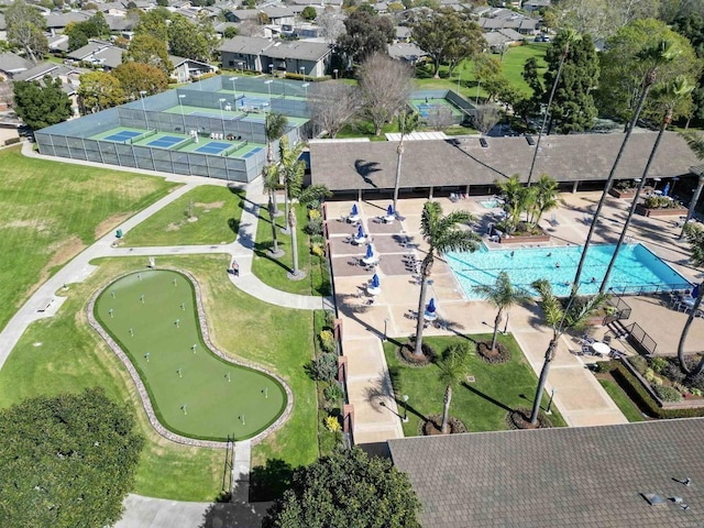 bird's eye view featuring a residential view