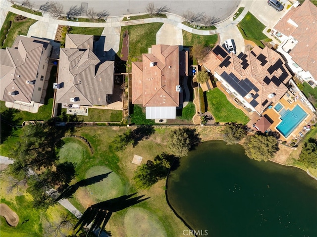 aerial view with a residential view