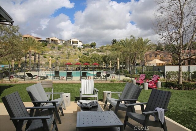 27464 Honeydew Ct, Saugus, CA 91350 - view of patio with a community pool