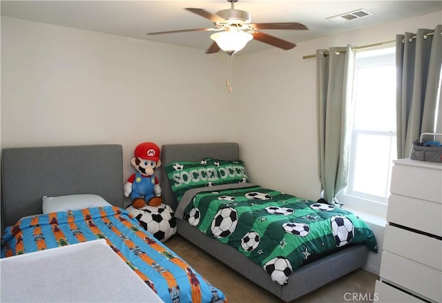 27464 Honeydew Ct, Saugus, CA 91350 - bedroom featuring multiple windows, ceiling fan, and carpet