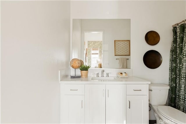 bathroom with toilet and vanity