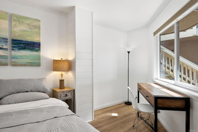 1118 S Pacific St Unit B, Oceanside, CA 92054 - bedroom featuring wood finished floors, crown molding, and baseboards