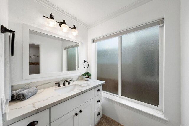 1118 S Pacific St Unit B, Oceanside, CA 92054 - bathroom with crown molding and vanity