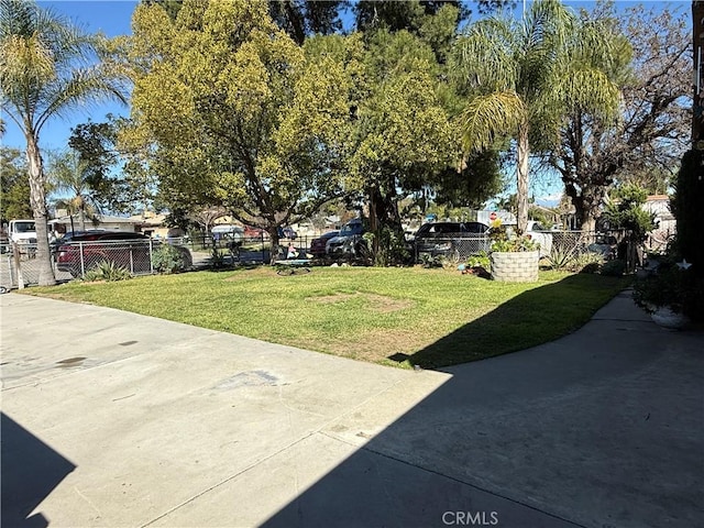 view of yard with fence