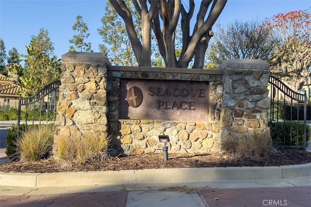 view of community sign