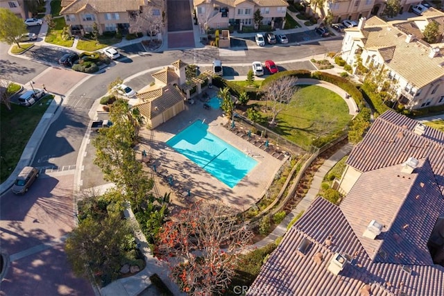 bird's eye view with a residential view