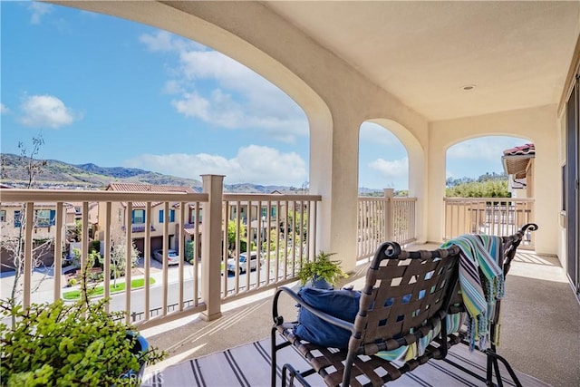 balcony with a mountain view