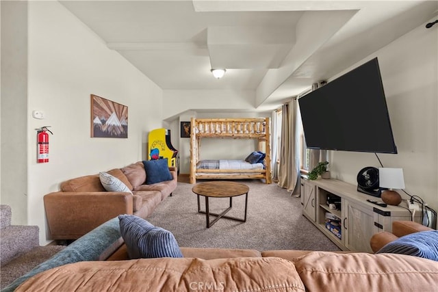 living room with carpet floors