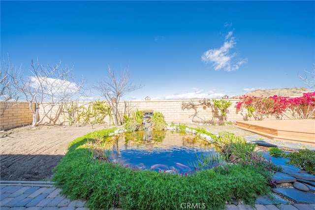 view of yard featuring a fenced backyard
