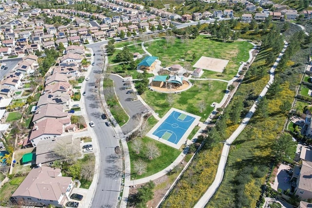 drone / aerial view with a residential view