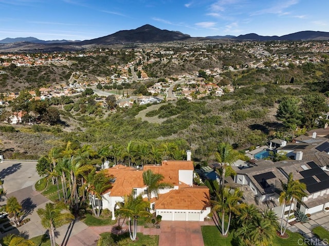 aerial view featuring a mountain view