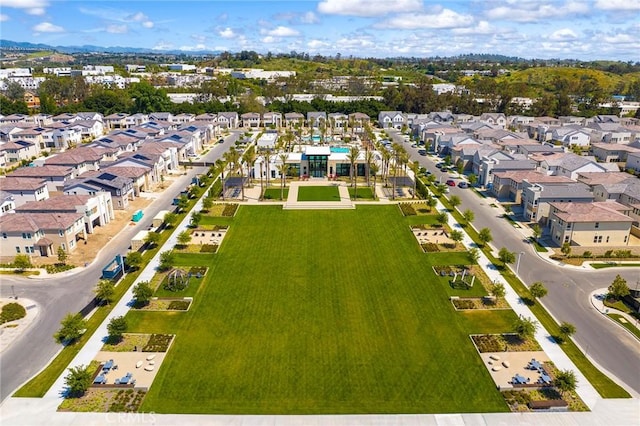 drone / aerial view with a residential view