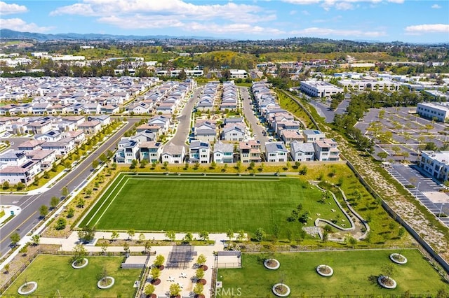 aerial view with a residential view