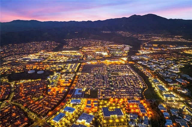 drone / aerial view with a mountain view