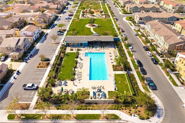 aerial view with a residential view