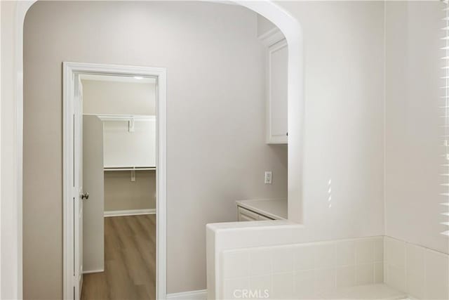 bathroom with wood finished floors