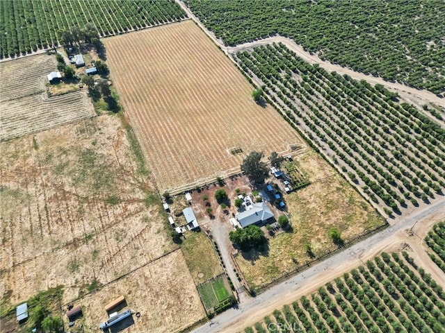 drone / aerial view with a rural view