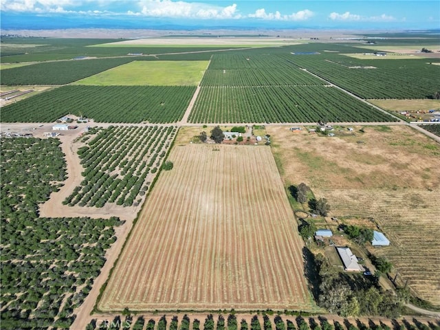 birds eye view of property with a rural view