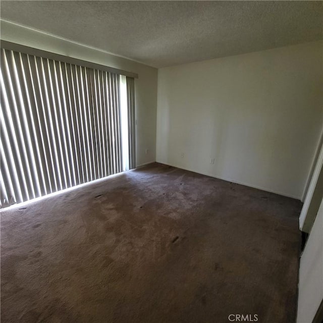 spare room with carpet flooring and a textured ceiling