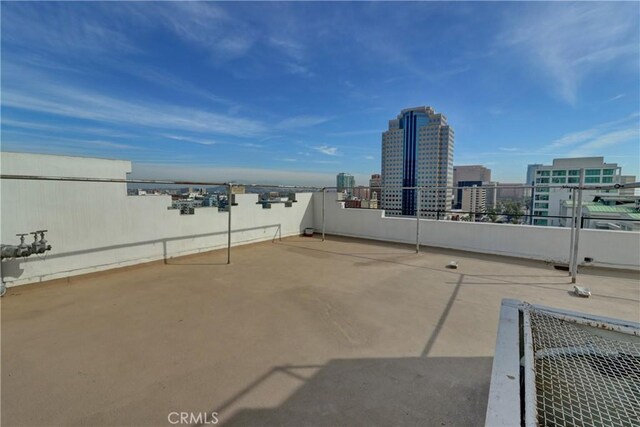 view of patio with a view of city