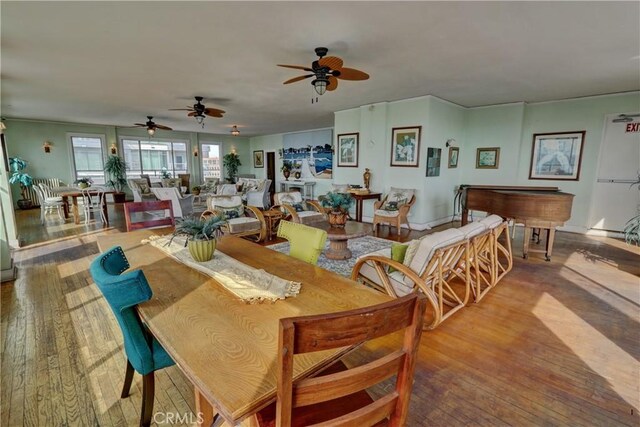 360 W Ocean Blvd Unit 404, Long Beach, CA 90802 - dining area featuring hardwood / wood-style floors and ceiling fan