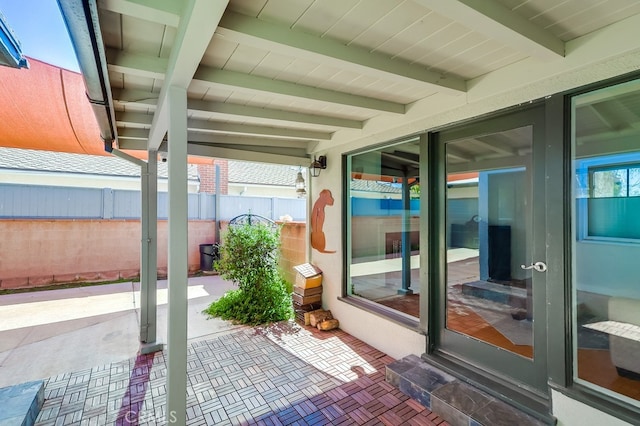 view of patio with fence