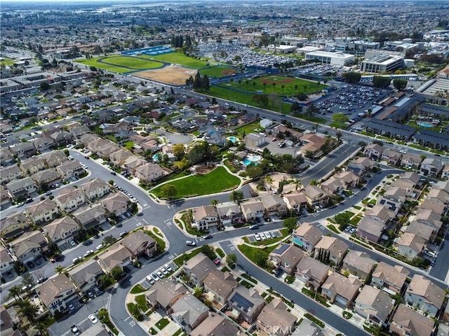 aerial view with a residential view